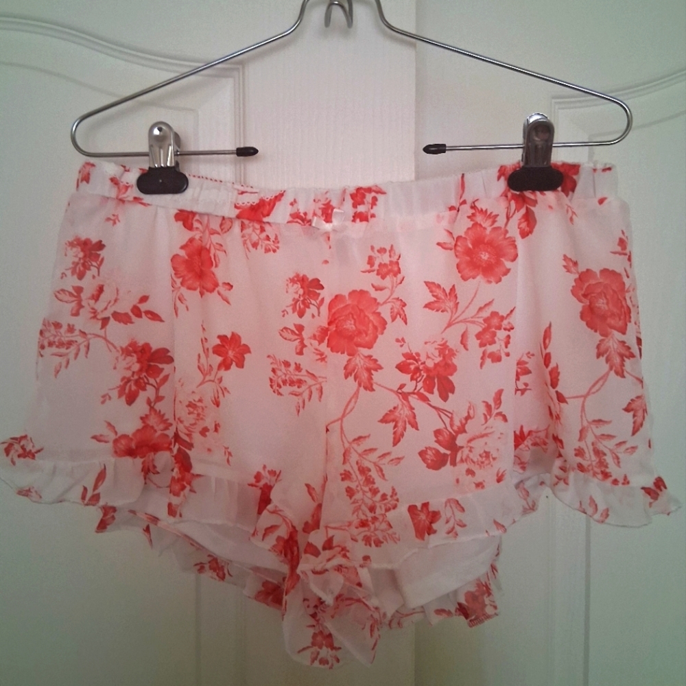 Floral Print Women's Frilly Mini Shorts